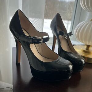 KORS Michael Kors Glossy Black Patent Leather Platform Mary Jane Heels 7